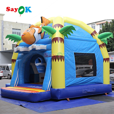 Bright Cartoon Inflatable Castle Bounce House para uso de festas e creches para crianças internas e externas