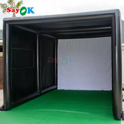 Tenda de simulação de golfe inflável portátil para desporto ao ar livre