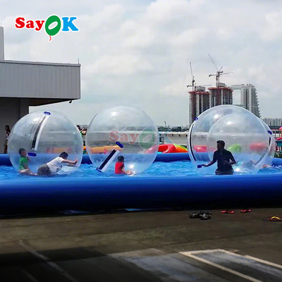 Balão flutuante inflável Aqua Zorbing Transparente PVC cilindro Balão de bolhas de água humana para jogo de água