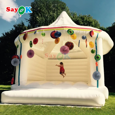 Casamento inflável castelo de salto ao ar livre casa inflável branca