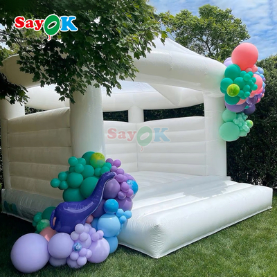Castelo de salto inflável branco personalizado para festa de casamento ao ar livre