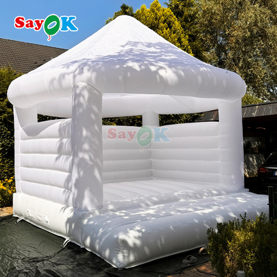 Castelo de salto inflável branco personalizado para festa de casamento ao ar livre