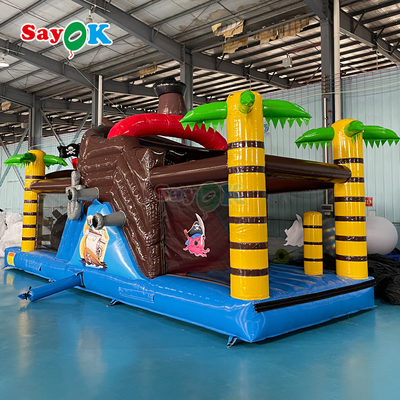 Castelo insuflável comercial personalizado com escorrega, castelo insuflável insuflável pirata para crianças