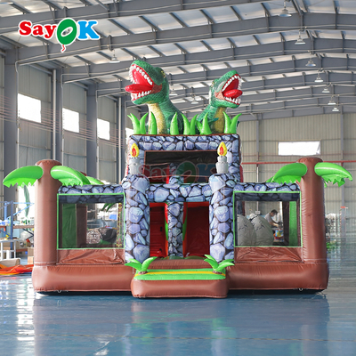 Dinossauro comercial inflável casa de salto combo de deslizamento para evento ao ar livre