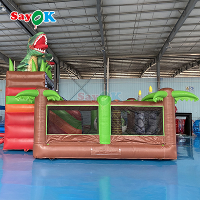 Dinossauro comercial inflável casa de salto combo de deslizamento para evento ao ar livre