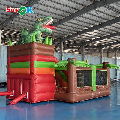 Dinossauro comercial inflável casa de salto combo de deslizamento para evento ao ar livre