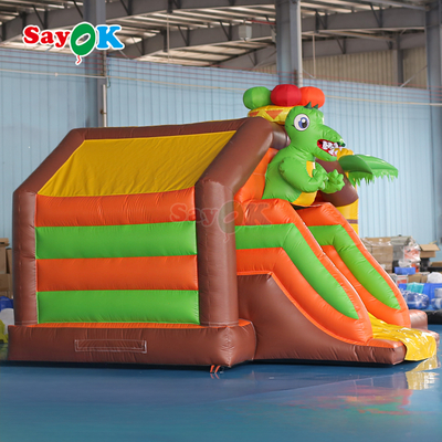 Combo Inflável Pequeno com Escorregador Dinossauro Casa de Salto Inflável para Crianças
