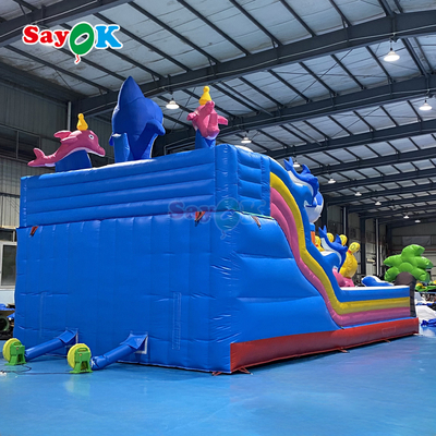 Casa de salto inflável gigante do mundo marinho Combo Jardim infantil Castelo de salto inflável com escalada de escorrega