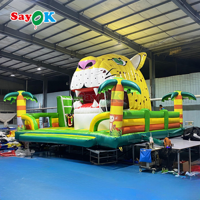 Tiger Jungle temática casa de salto inflável castelo gigante para crianças