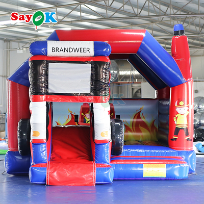 Escorregador insuflável com tema de bombeiro, casa de salto combinada, castelo insuflável insuflável para crianças