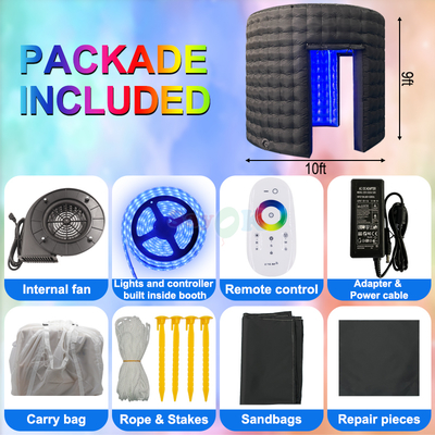 Cabine de fotos inflável 360 para eventos Aluguel comercial Personalizável