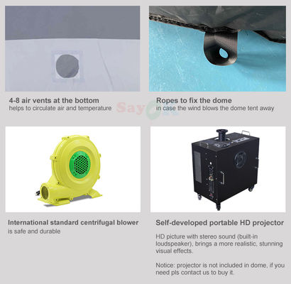 100% Retardante de Chama do Planetário Inflável com Design 3D Gratuito e Impressão Personalizada