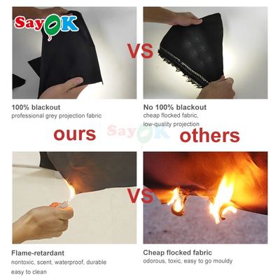 Sayok 100% Blackout Planetário inflável Dome com tecido de projeção profissional e tamanho personalizável para escolas e eventos