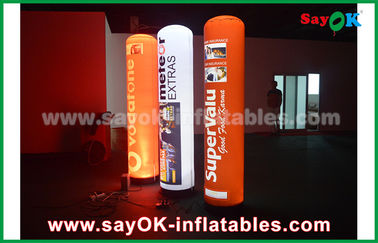 decoração inflável da iluminação de pano 190T de nylon, coluna inflável de anúncio de 2m com iluminação do diodo emissor de luz