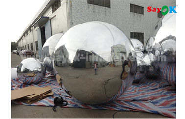 Bola de espelho de ouro de peso leve Dia de prata 2m Balão inflável para publicidade fácil de transportar