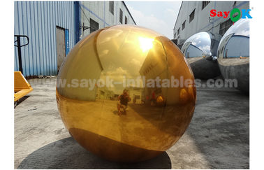 bola inflável do espelho do ouro do PVC de 1m para o banquete de casamento interno da decoração