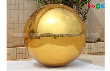 bola inflável do espelho do ouro do PVC de 1m para o banquete de casamento interno da decoração