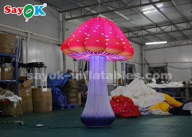2m decoração inflável da iluminação do cogumelo da luz do diodo emissor de luz de 16 cores para anunciar