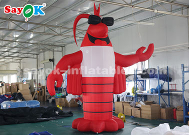 Personagens de desenhos animados inflados 4m Peixe-caranguejo-vermelho para o exterior Personagens de desenhos animados infláveis para o Festival de lagostas