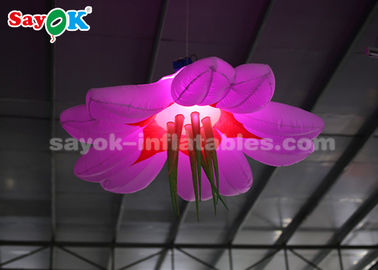 Decoração/explosão 1.5m infláveis coloridas da iluminação que pendura a flor do diodo emissor de luz