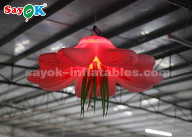 Decoração/explosão 1.5m infláveis coloridas da iluminação que pendura a flor do diodo emissor de luz