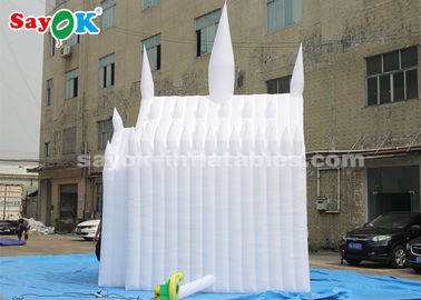 O castelo Bouncy inflável de pano branco de 210D Oxford para crianças personalizou o tamanho