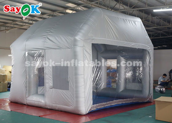Tenda de pintura inflável de prata com sistema de filtro / tenda de bolha inflável