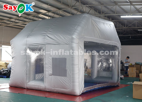 Tenda de pintura inflável de prata com sistema de filtro / tenda de bolha inflável