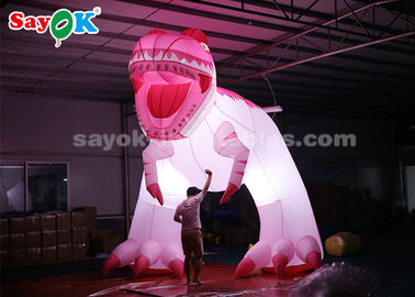 dinossauro inflável cor-de-rosa de 4m para a tensão alta festiva do ar da prova úmida da decoração