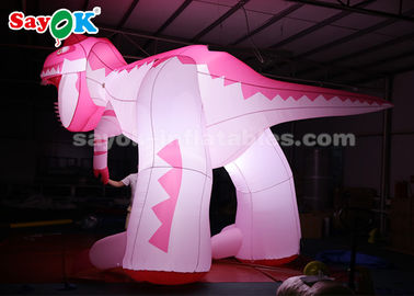 dinossauro inflável cor-de-rosa de 4m para a tensão alta festiva do ar da prova úmida da decoração