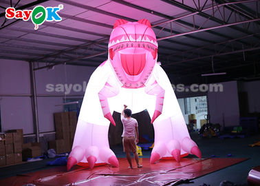 Caracteres infláveis 4m Dinossauro inflável rosa para decoração festiva Proof de umidade Alta estanqueidade do ar