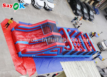 Encaixotamento inflável longo inflável gigante do obstáculo dos jogos dos esportes dos jogos 15m e corrediça Bouncy de escalada