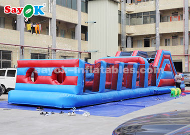 Encaixotamento inflável longo inflável gigante do obstáculo dos jogos dos esportes dos jogos 15m e corrediça Bouncy de escalada