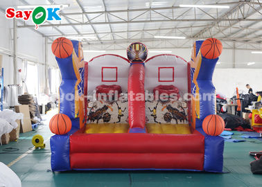 Jogo de basquete inflável encerado em pvc aro de basquete jogo inflável para centro de jogos
