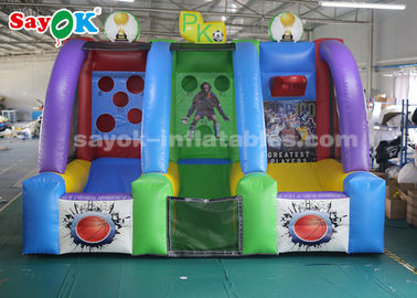 Jogos de gramado infláveis ​​jardim jogos de esportes infláveis ​​tiro cesta de basquete e portão de futebol com ventilador de ar
