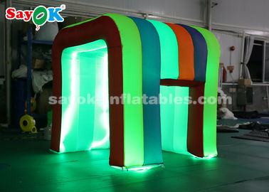Luz inflável Mini Blow Up Photo Booth do diodo emissor de luz da cor do arco-íris da barraca do partido para GV ROHS das crianças
