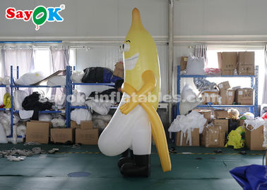 Balões infláveis de personagem 3m Mascote de banana inflável para publicidade ao ar livre CE SGS ROHS