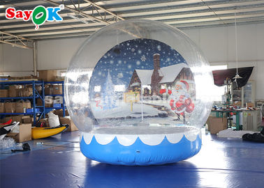 Decorações infláveis duráveis do feriado, do globo inflável da neve de 3m barraca transparente da bolha com fundo impresso