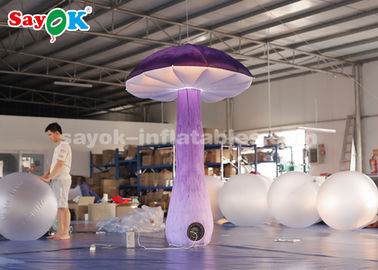 Da decoração inflável da iluminação de 2.5m cogumelo de suspensão de surpresa com ventilador