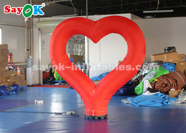 decoração inflável da iluminação do coração vermelho de nylon de pano 190T para o dia de Valentim