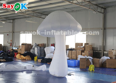 Cogumelo inflável branco de 3 medidores com o ventilador de ar para a decoração do parque temático