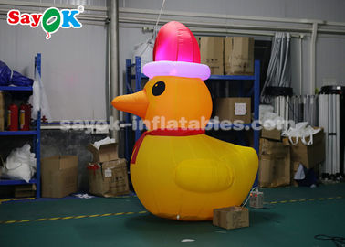 Modelo inflável do pato do amarelo 2m com o ventilador de ar para decorações do Natal da jarda