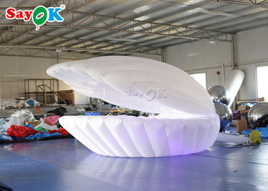 Modelo inflável claro do diodo emissor de luz Shell do branco 3m para a decoração do casamento