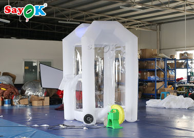 cabine inflável branca da máquina do dinheiro dos produtos infláveis feitos sob encomenda de 1.5*1.5*2.5m para o negócio