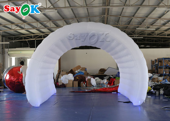 Tenda inflável com cúpula Tenda inflável de canal de tecido branco de Oxford 6*3*3mH Para competição esportiva