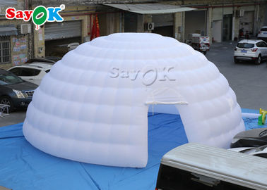 Vai o dobro da barraca do ar do ar livre que costura a barraca inflável branca da abóbada do iglu da barraca/exposição do ar de 8m