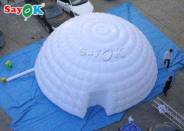 Vai o dobro da barraca do ar do ar livre que costura a barraca inflável branca da abóbada do iglu da barraca/exposição do ar de 8m