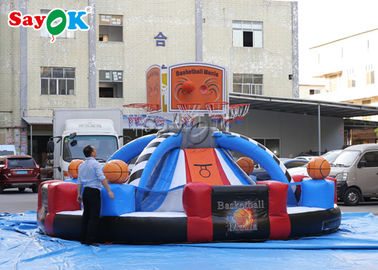 Logotipo personalizado do tiro da aro de basquetebol jogo inflável exterior gigante