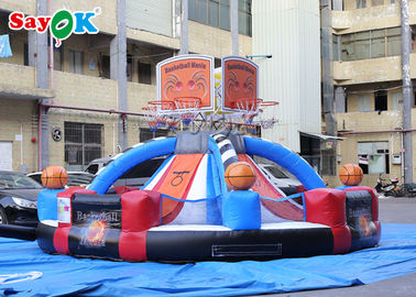 Logotipo personalizado do tiro da aro de basquetebol jogo inflável exterior gigante