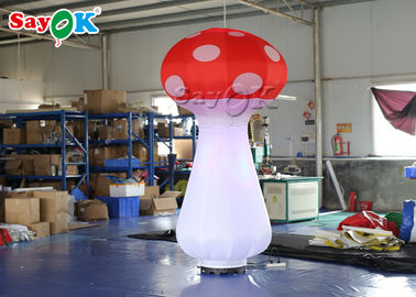 Cogumelo inflável vermelho e branco da luz 2.5m do diodo emissor de luz para o festival de música